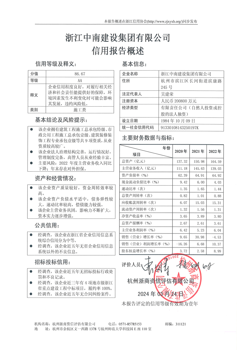 浙江中南建设集团有限公司