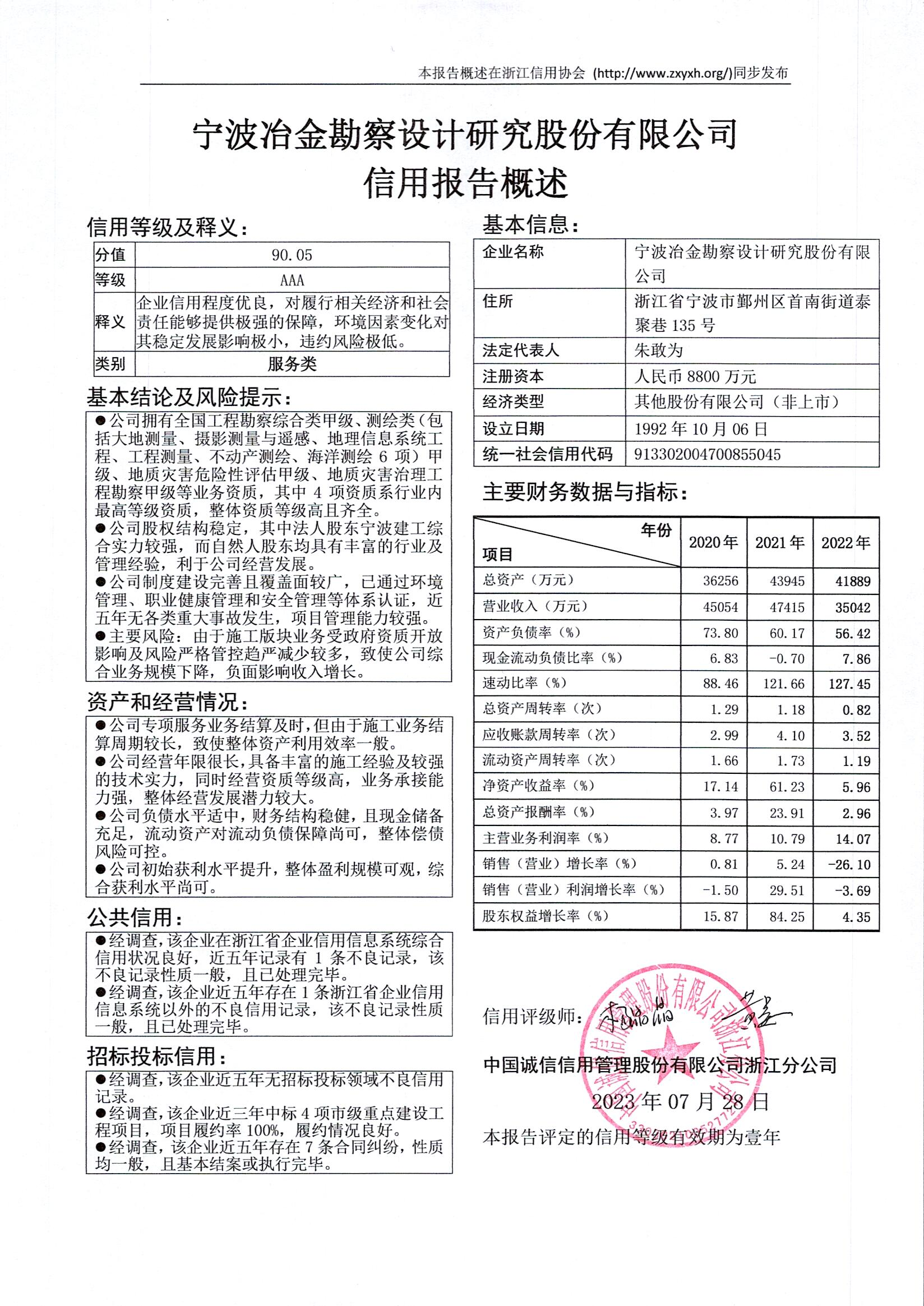 宁波冶金勘察设计研究股份有限公司