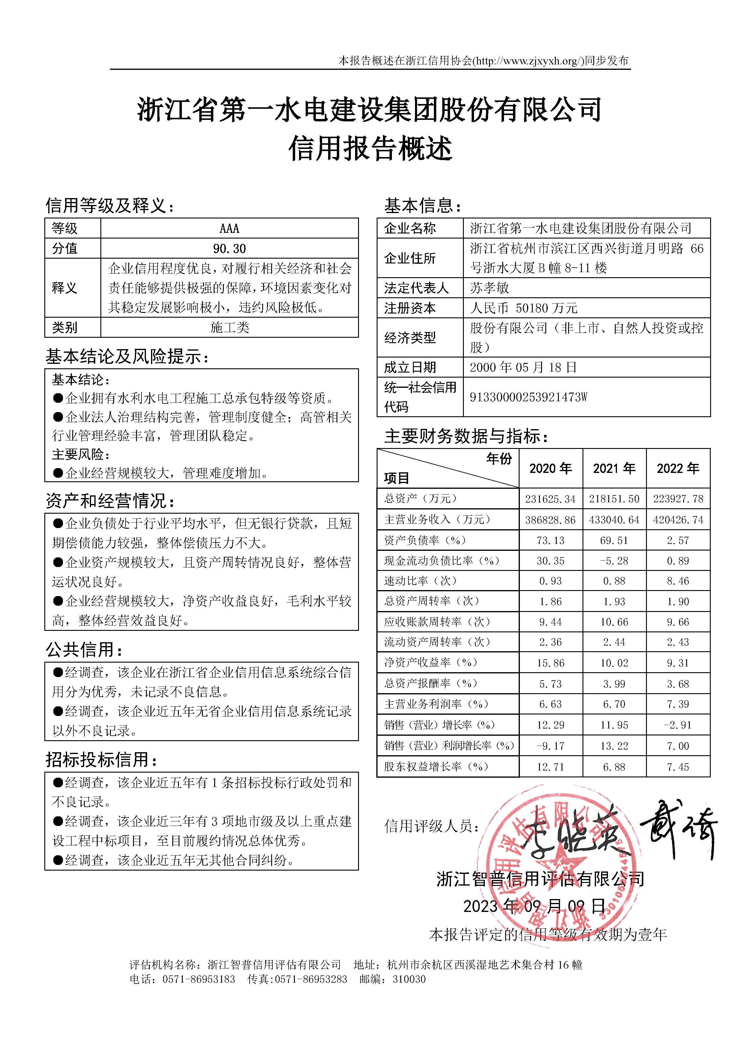 浙江省第一水电建设集团股份有限公司