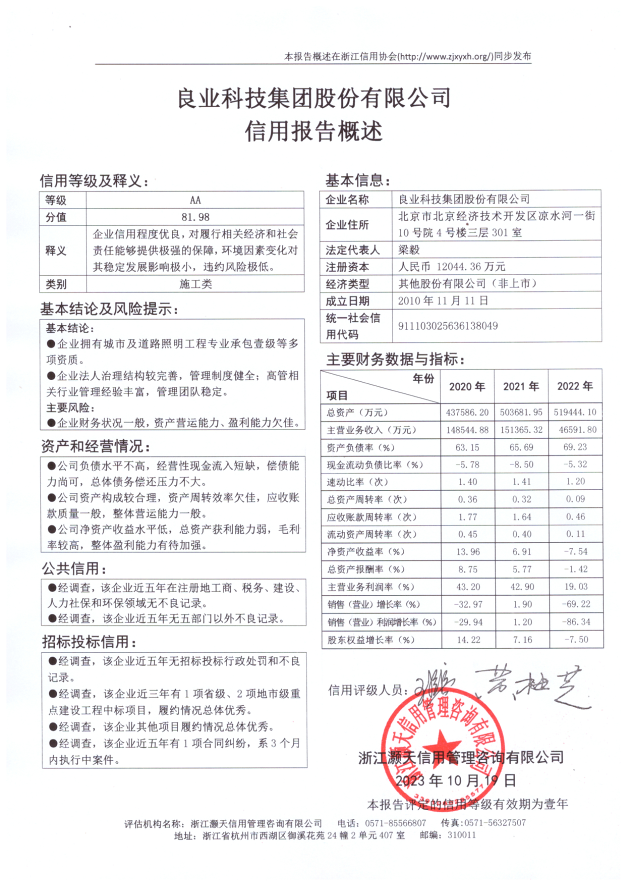 良业科技集团股份有限公司