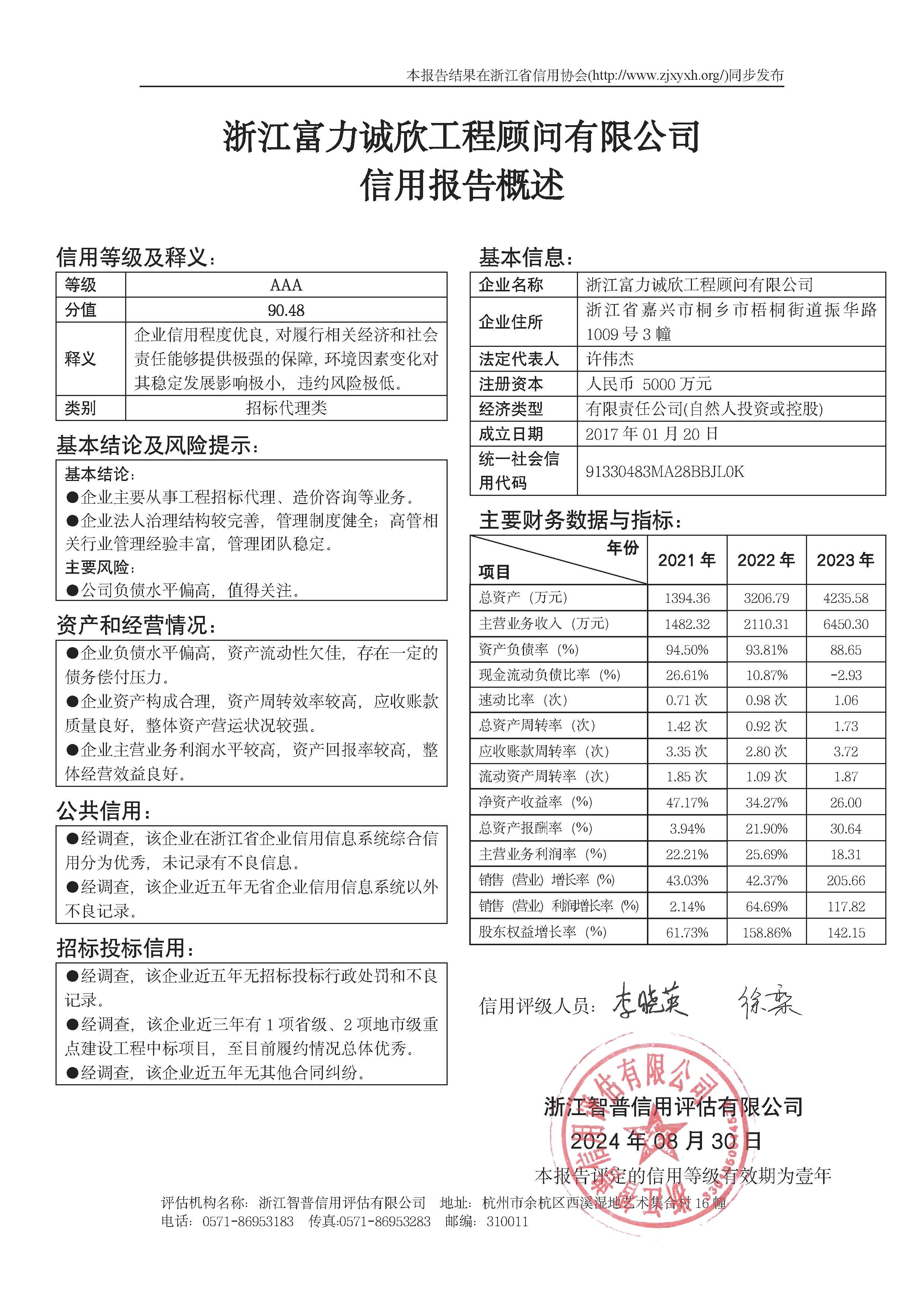 浙江富力诚欣工程顾问有限公司